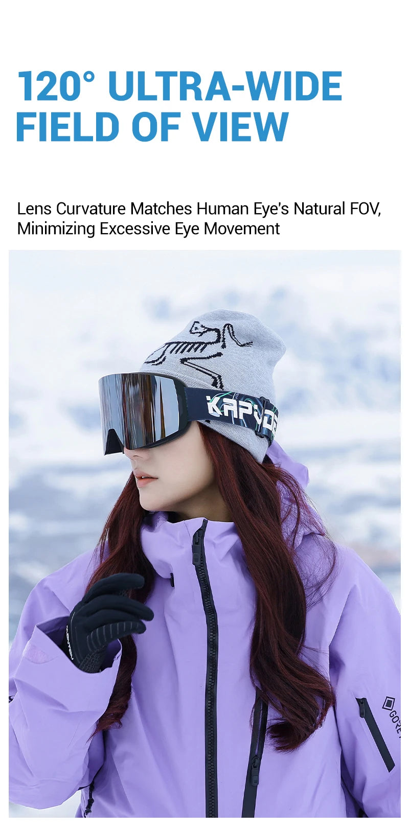 KAPVOE New Outdoor Photochromic Ski Goggles Magnetic Anti-fog Ski Glasses Winter Sports Skiing Snowboard Men Women UV400 Snow