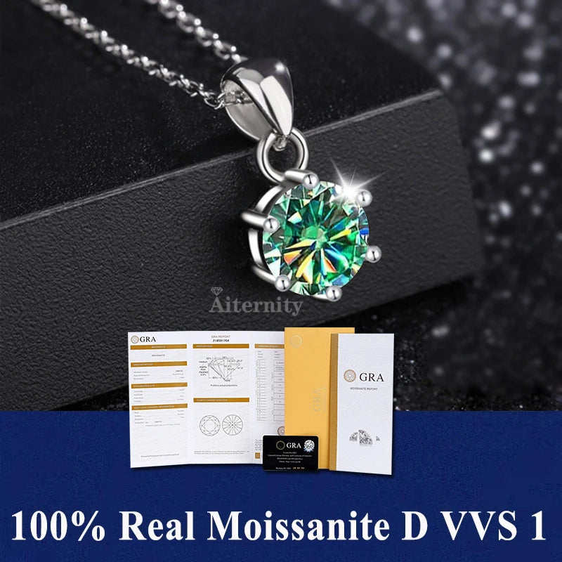 S925 Soild Sterling Sliver VVS1 D Color Moissanite Necklace  Chain With Certificate Fine Jewelry for Woman Jewelry