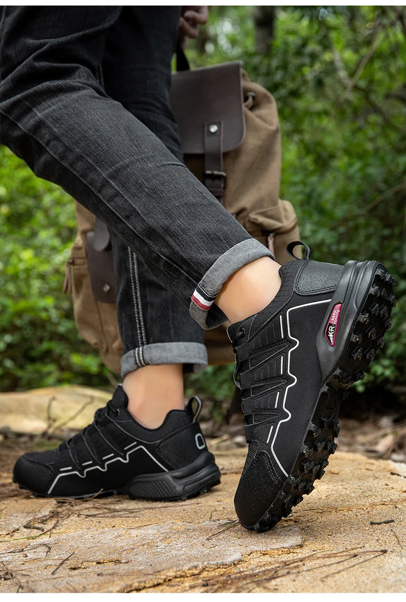 Men‘s Hiking Shoes Waterproof Outdoor Trainers Lace-up Climbing Trekking Sneakers Mountain Hunting Tactical Boots Cycle Shoes