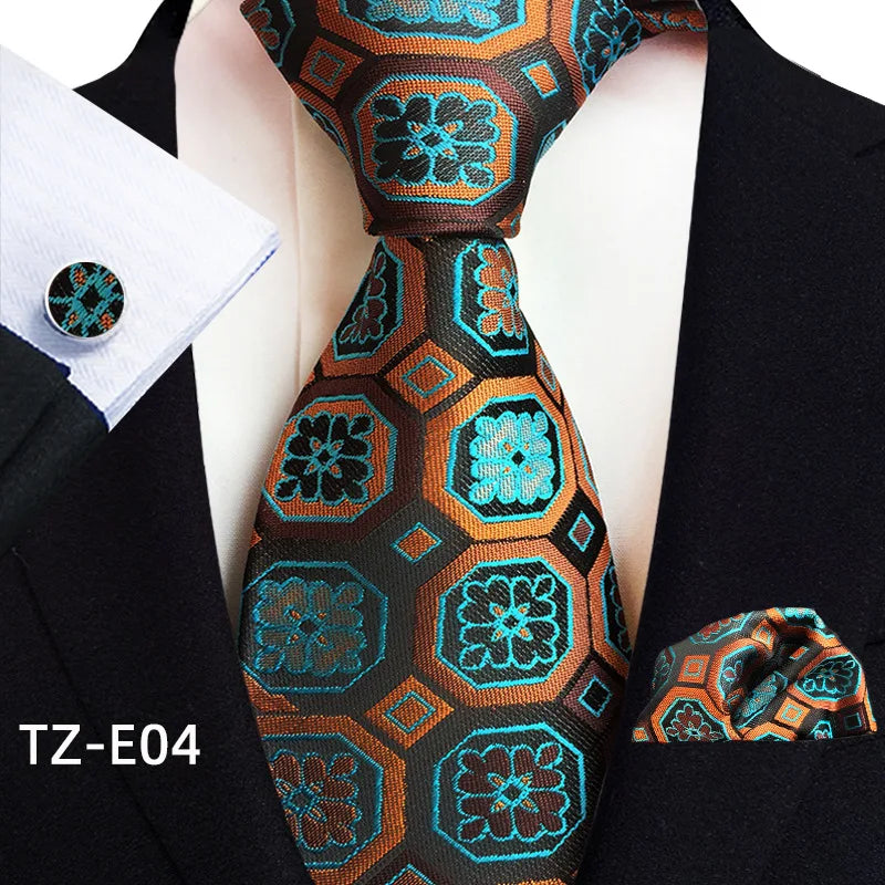 Luxury Men Tie Gold Paisley Necktie Set For Man Brand Business Daily Wear Gift Fit Wedding Workplace Suit Accessories Wholesale