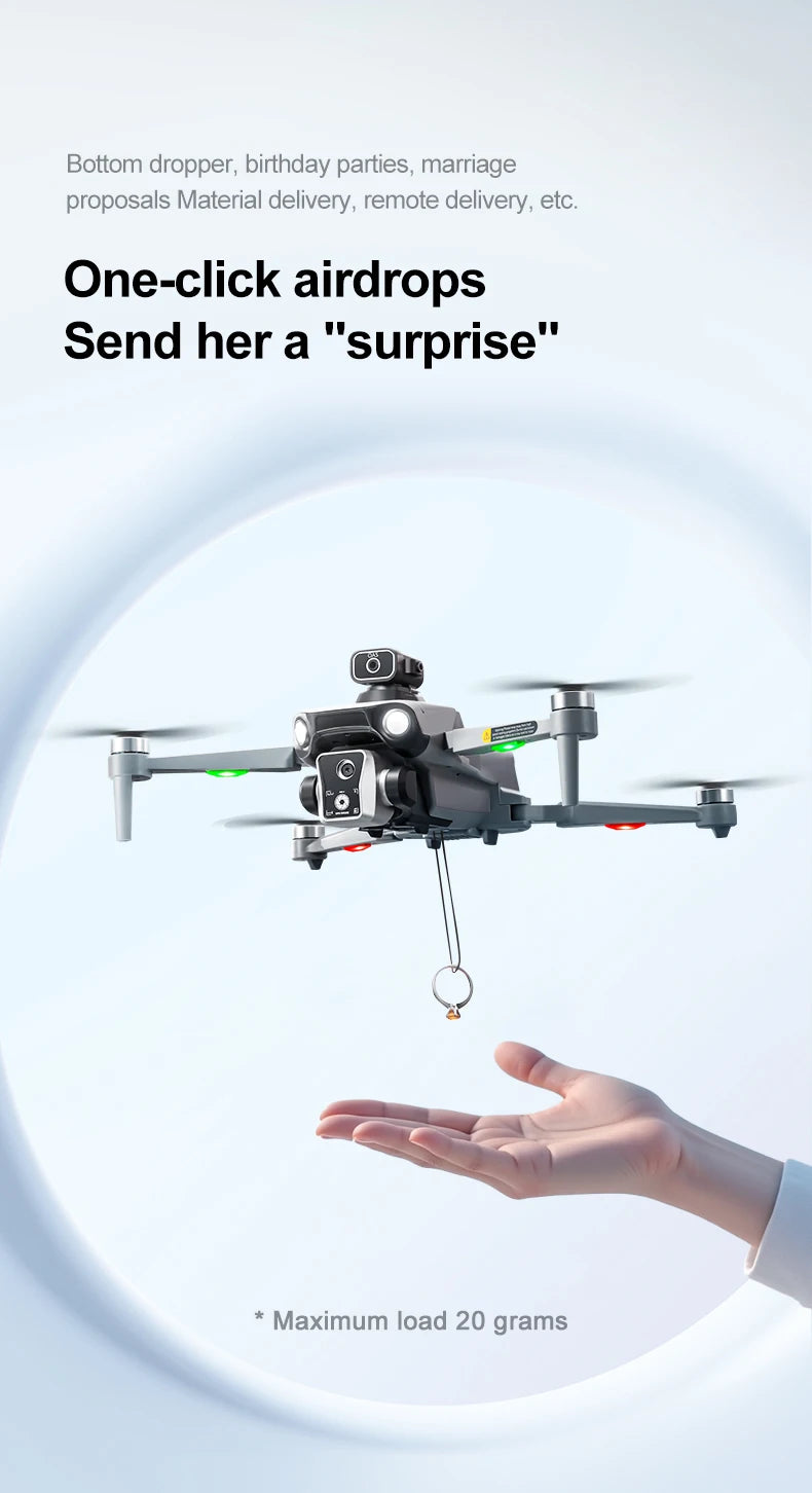 K19 Max GPS Drone 8K Professional HD Dual Camera 360° Obstacle Avoidance Brushless 5G WIFI FPV RC Airdrop Quadcopter Toys