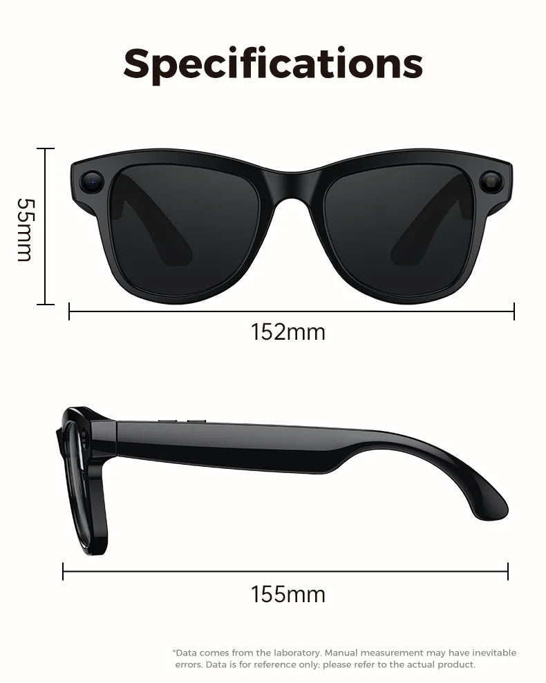 New 800W Camera 3600mAh Power Bank Smart Glasses Men Translator Take Photo WIFI Transmission Music Player AI Chat Glasses Women