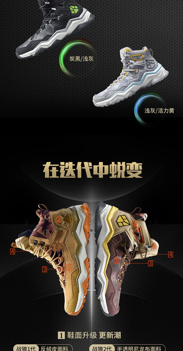 RAX Men Hiking Shoes Mid-top Waterproof Outdoor Sneaker Men Leather Trekking Boots Trail Camping Climbing Hunting Sneakers Women