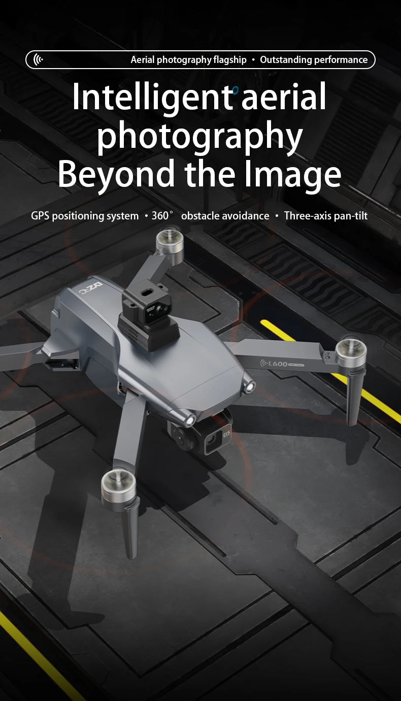 L600 PRO MAX Drone 8K Professional HD Camera 3-axis gimbal 5G WIFI FPV Obstacle Avoidance Brushless Large Screen Quadcopter Toys