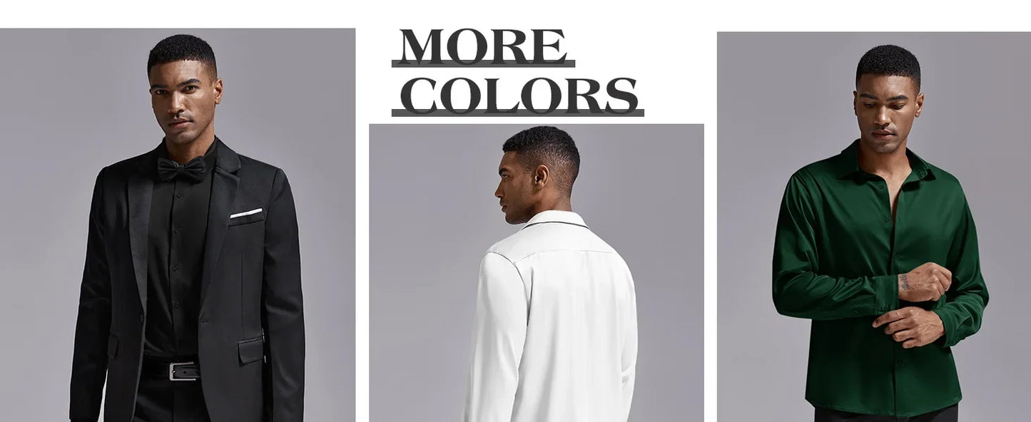 S~6XL satin plus size long sleeve shirt business casual dress shirt non-ironing wrinkle-resistant men's wholesale, men's shirts