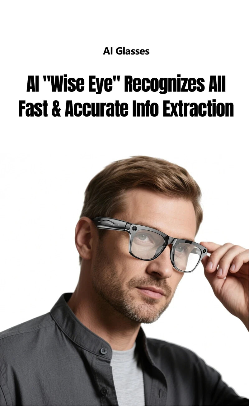 6K HD AI Smart Glasses Photochromic Multifunction Bluetooth Calling Voice Assistant Music Player Translate Camera Glasses 2025