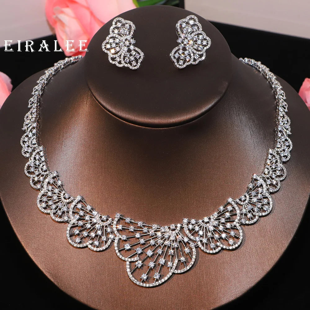 EIRALEE Luxury Crystal Jewelry Set Cubic Zirconia for Women Wedding Engagement Party Accessory Suitable for Dudai Africa Middle