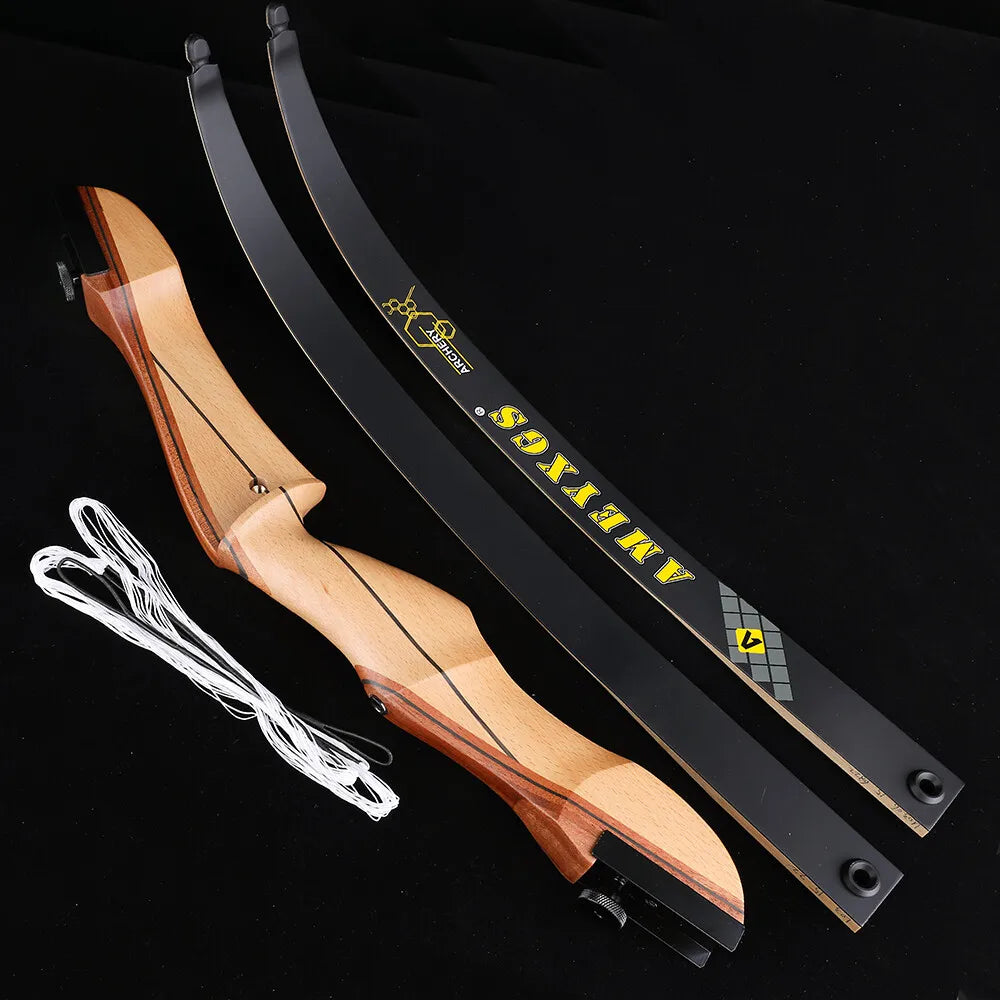 68" 20-40lbs Recurve Bow Archery Take Down Bow Carbon Arrow Shooting Split Wooden Bow Right Hand Hunting Target Practice Set