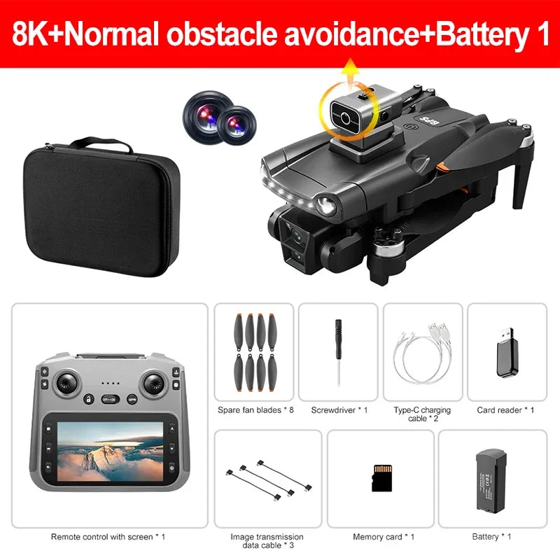 Original V198MAX GPS Drone 8K Professional Camera Aerial FPV Brush Laser Obstacle with Large Screen Remote Control Folding Dron