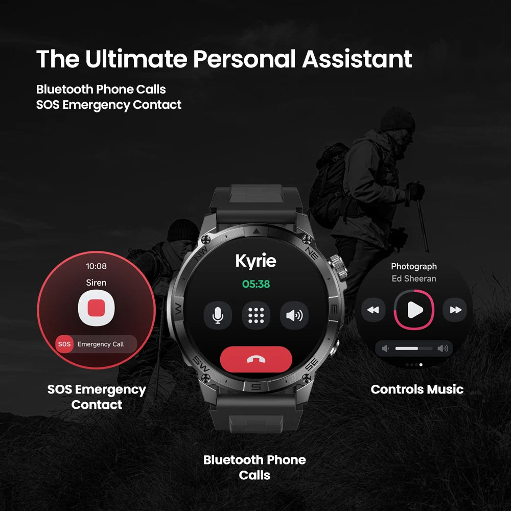 Zeblaze Stratos 2 Plus GPS Sports Smart Watch Built-in Compass Barometric Altimeter 1.43'' AMOLED Display Voice Call Smartwatch