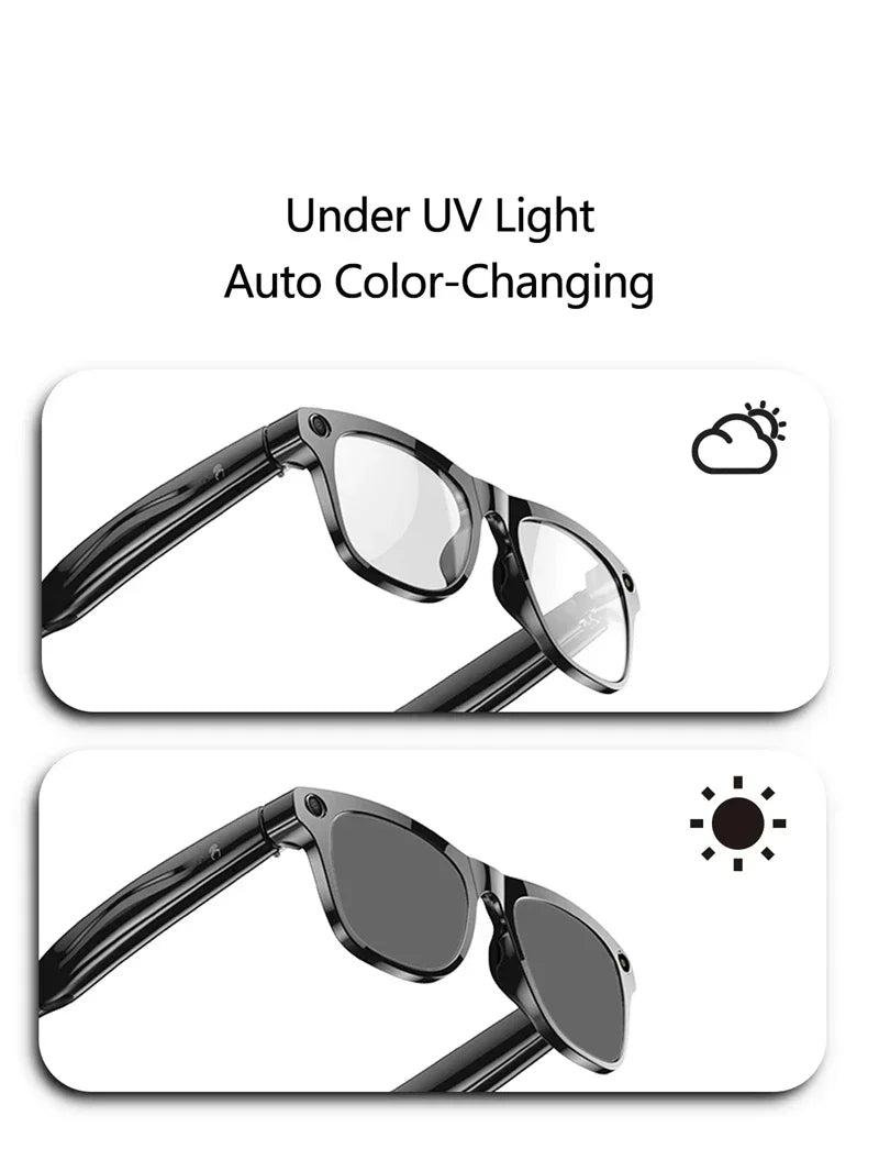 Lenovo AI Smart Glasses 800W Anti Shake HD Camera Video Recording Languages Translation Sunglasses BluetoothMusic Play Man Women
