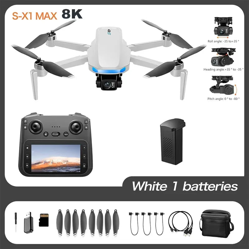 Original S-X1 Drone 4K Aerial Photography Wide Angle Dual Camera WIFI FPV Professional With Brushless RC Foldable Quadcopter Toy