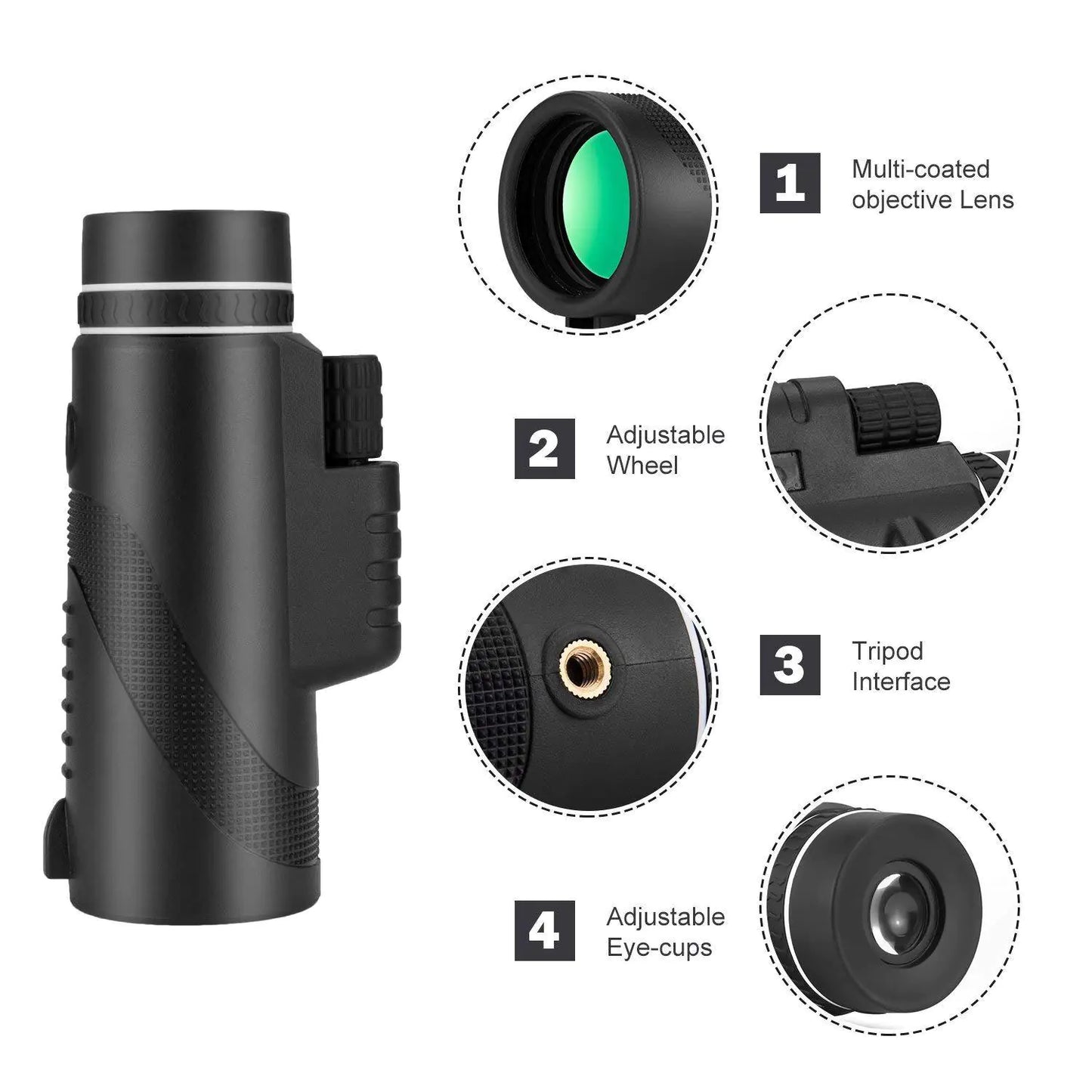 High-Definition Telescope with Universal Phone Mount